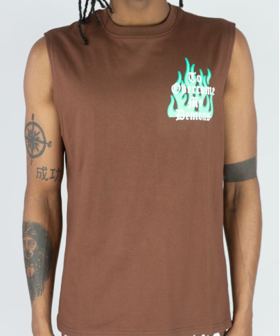REBEL MINDS- OVERCOME SLVELESS TEE